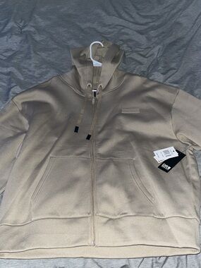Essentials Men's Taupe Full-Zip Hoodie